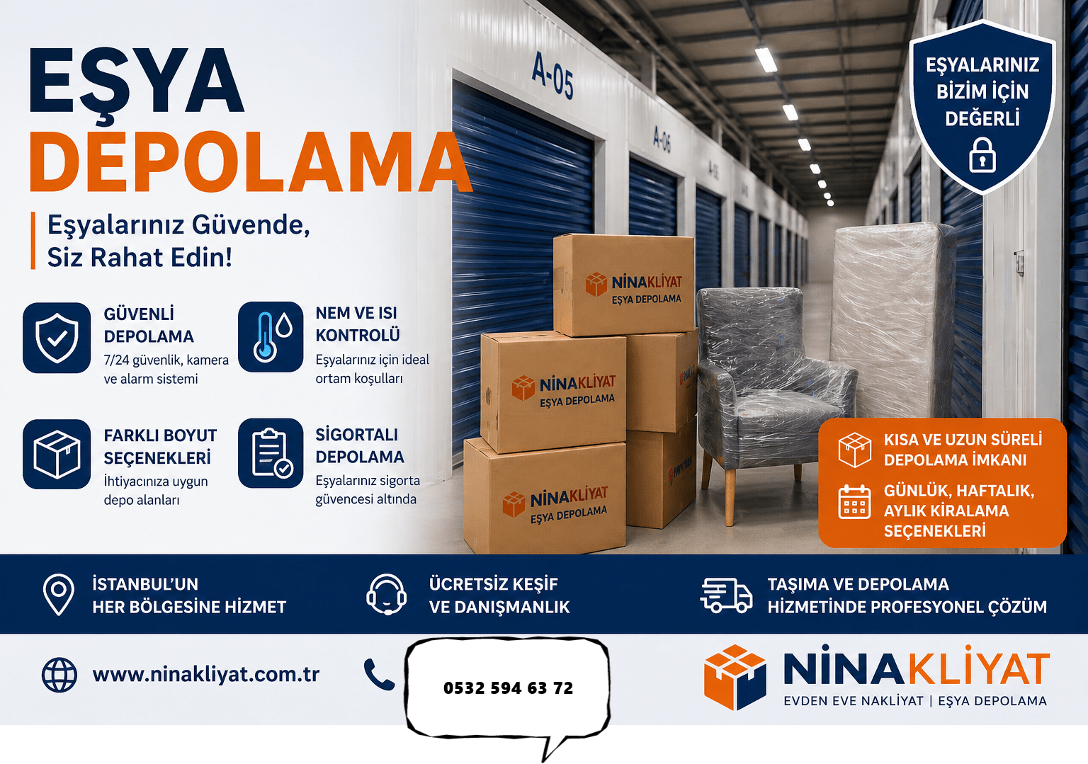Evden eve nakliyat hizmetleri kapsamında Ni Nakliyat; paketleme, taşıma, montaj ve depolama dahil profesyonel ve güvenilir çözümler sunar.